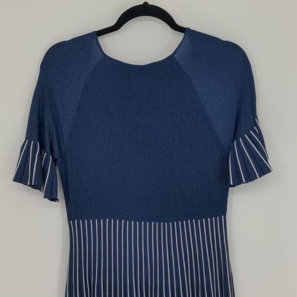 Jonathan Simkhai Women's Pleated Metallic Stretch-Knit A-Line Dress Size Large - Picture 14 of 16